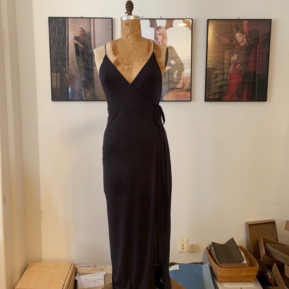 Urban Outfitters Silence + Noise Dark Gray Wrap Dress